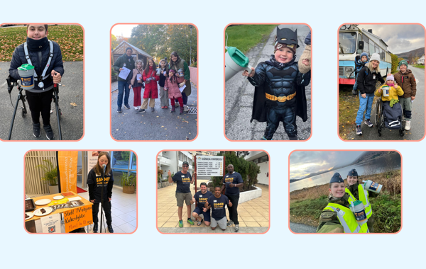 En samling bilder med ulike bøssebærere rundt i landet. 